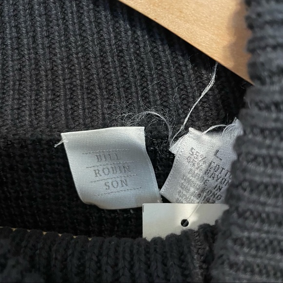 Bill Robin Son Men's Sweater L Cotton Blend, Black, $165 - Picture 4 of 9